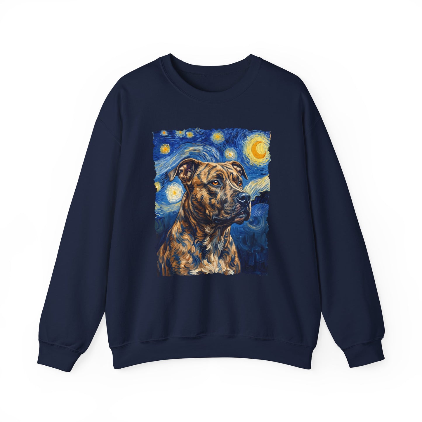 Pitbull Brindle Van Gogh Crewneck Sweatshirt