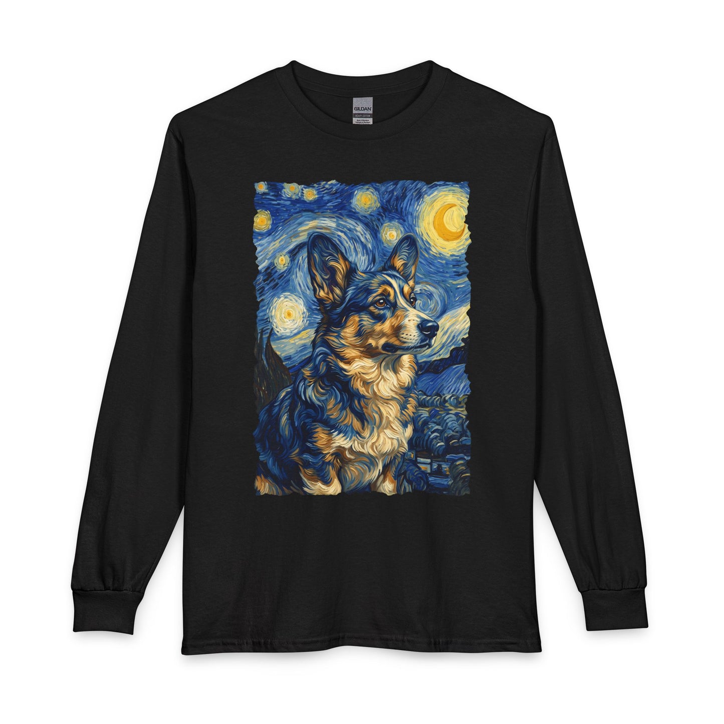 Cardigan Welsh Corgi Van Gogh Long Sleeve
