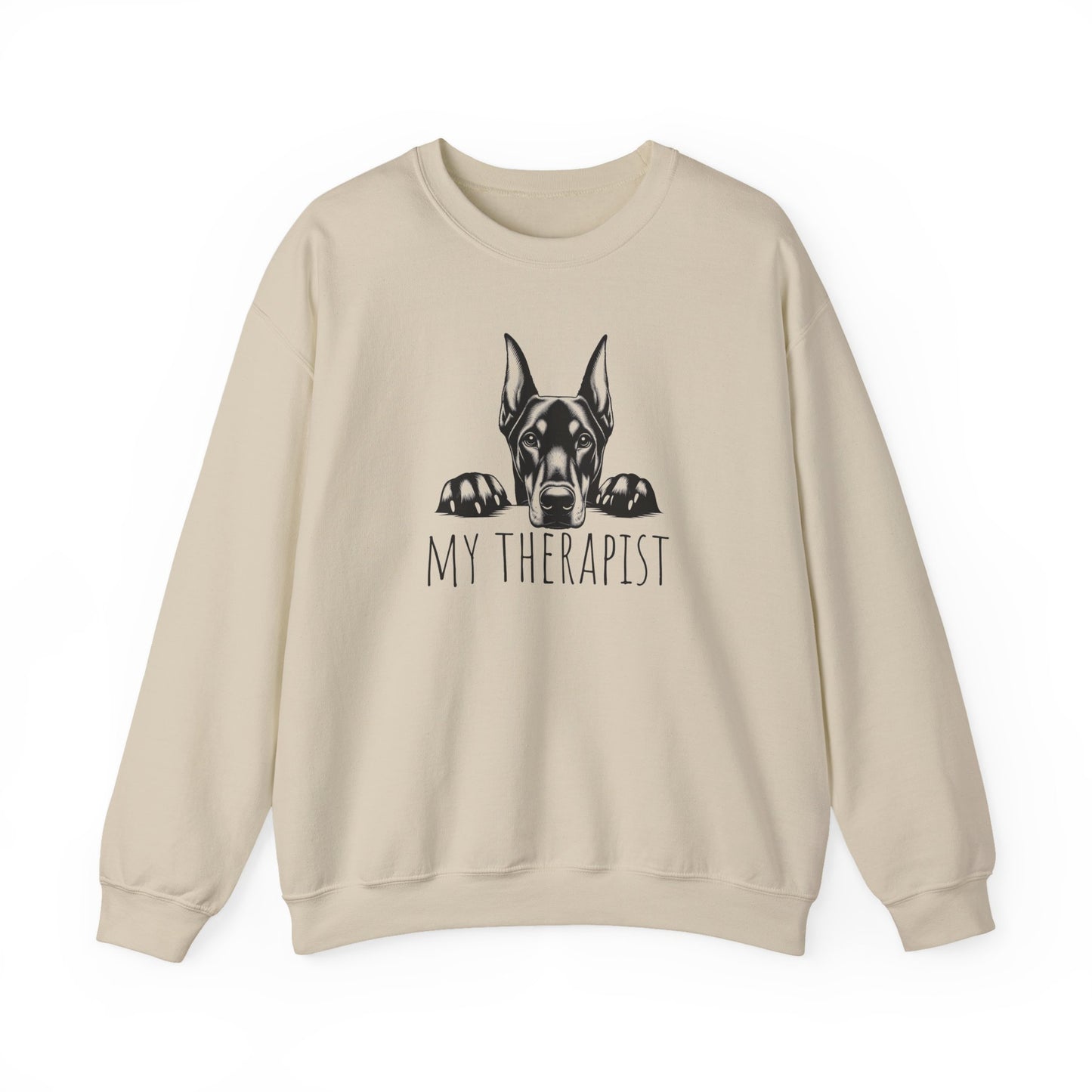 Doberman My Therapist Crewneck Sweatshirt