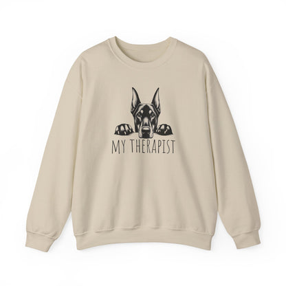 Doberman My Therapist Crewneck Sweatshirt
