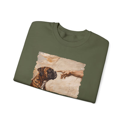 God Creates Brindle Boxer Crewneck Sweatshirt