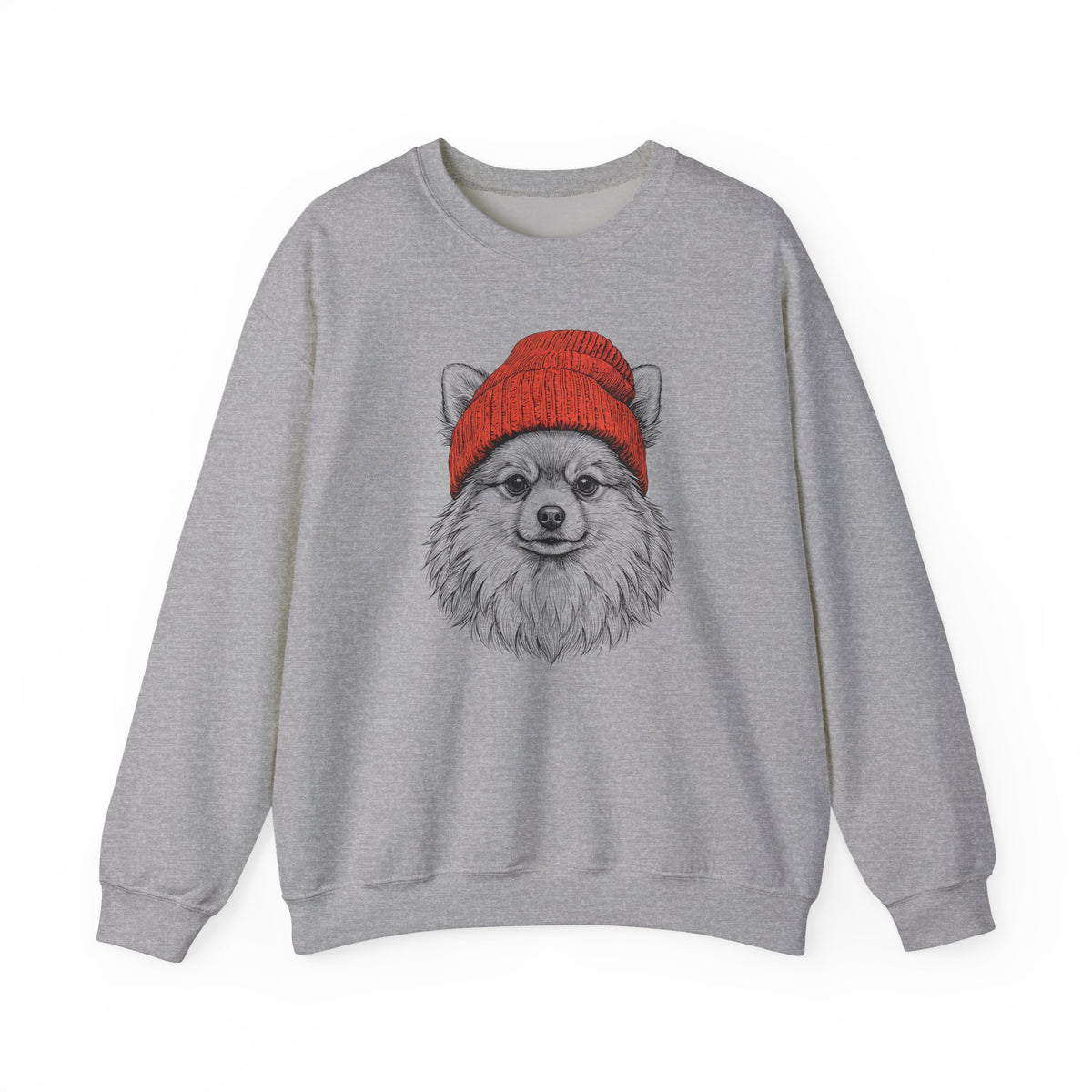 Pomeranian Beanie Crewneck Sweatshirt