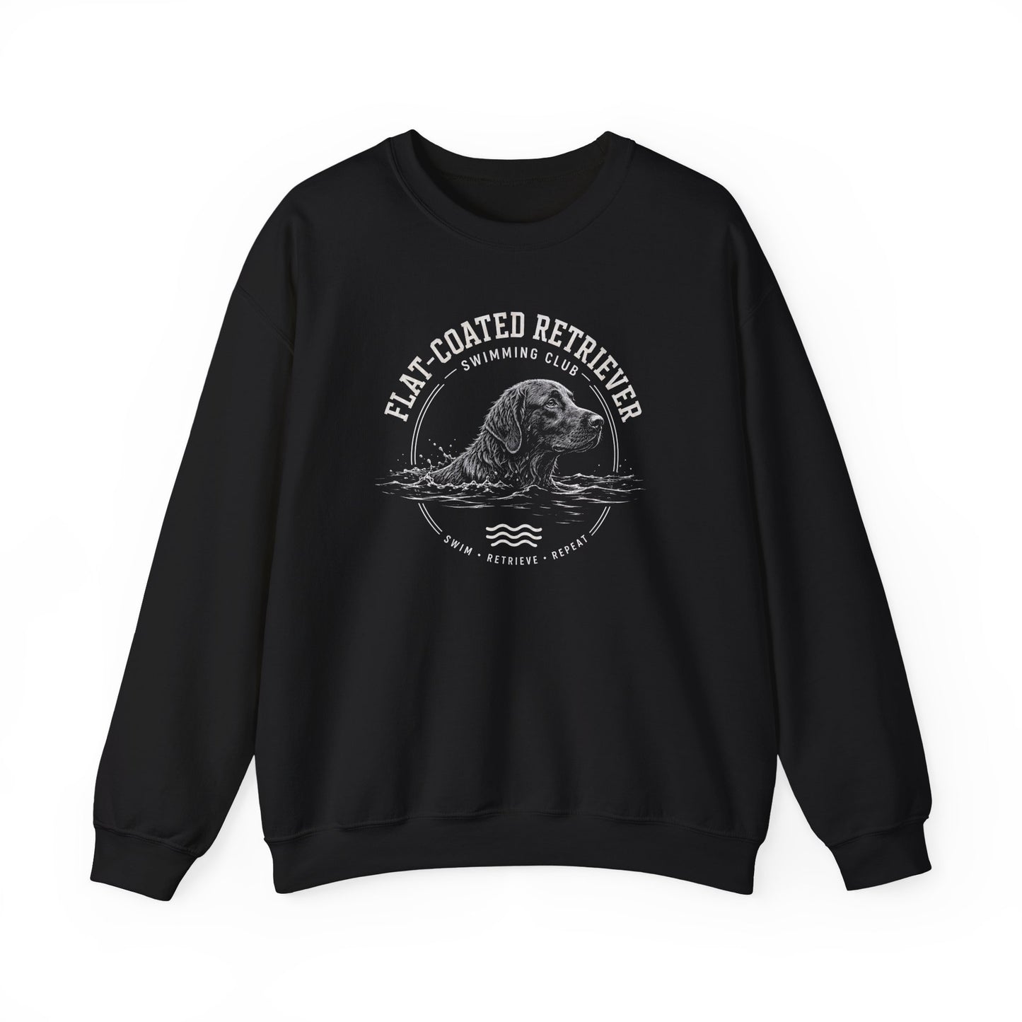 Flat-Coated Retriever Swimming Club Crewneck Sweatshirt
