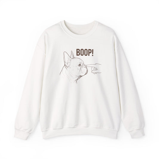 French Bulldog Boop Crewneck Sweatshirt White