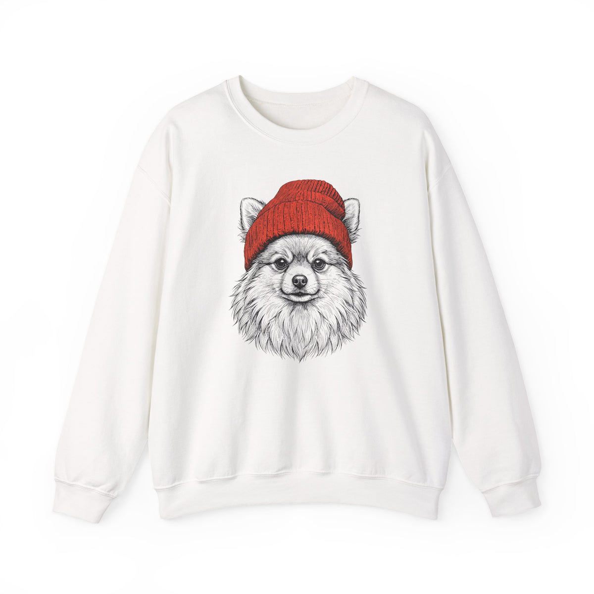 Pomeranian Beanie Crewneck Sweatshirt
