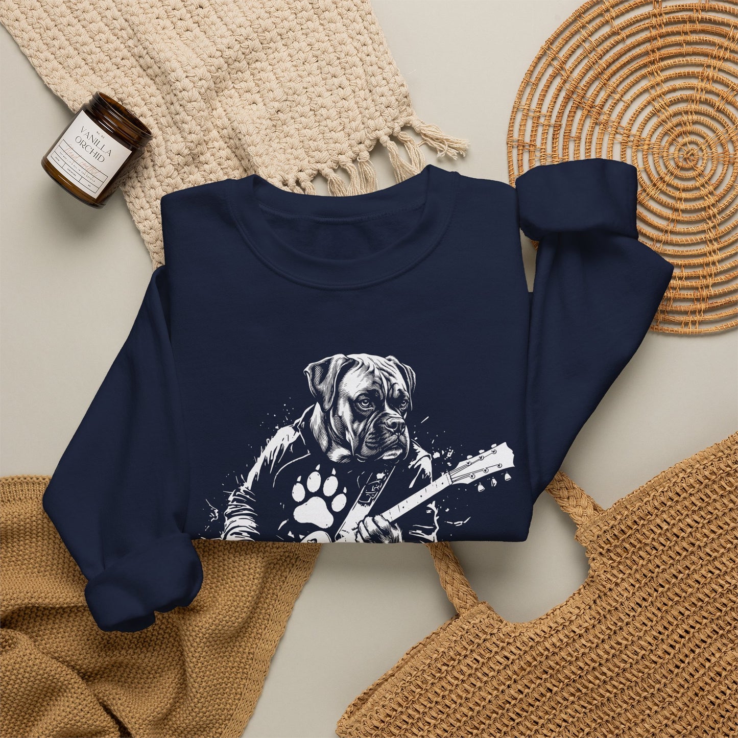 Boxer Guitar Crewneck Sweatshirt