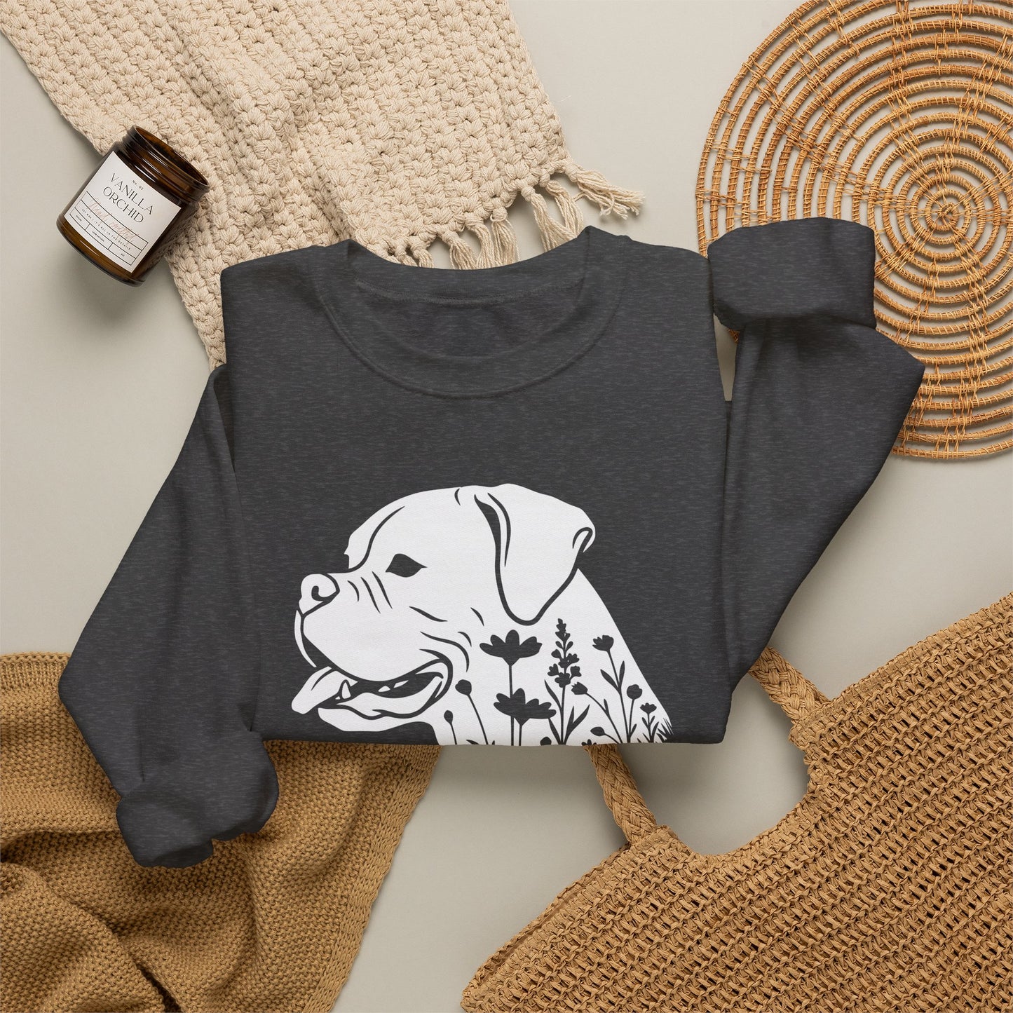 Boxer Flowers Crewneck Sweatshirt