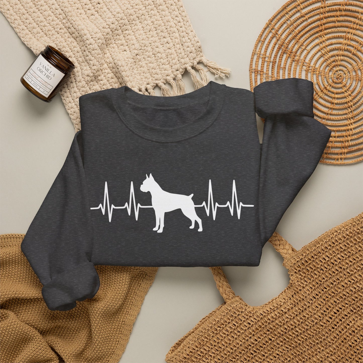 Boxer Heartbeat Crewneck Sweatshirt