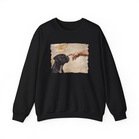 God Creates Black Boxer Crewneck Sweatshirt