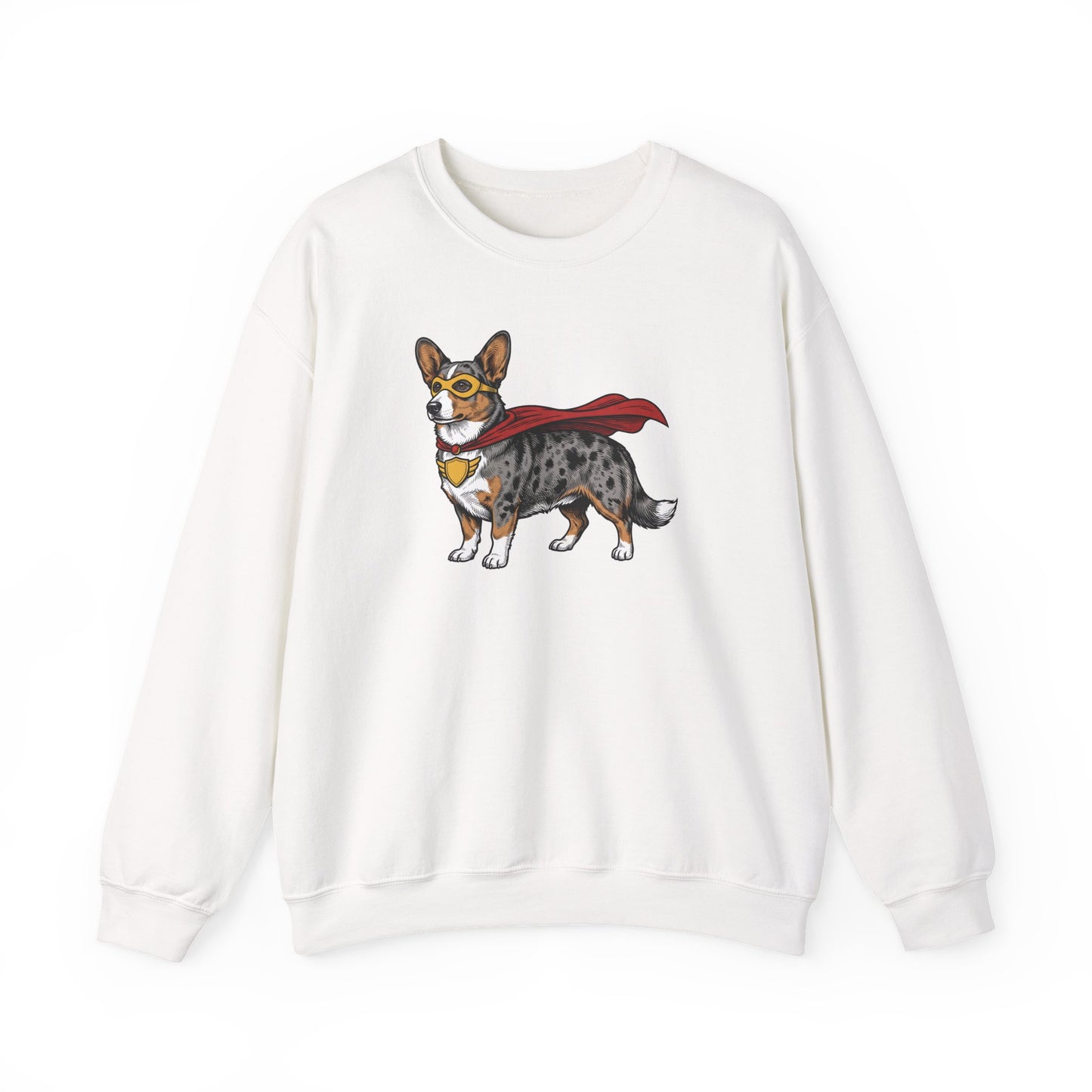 Cardigan Welsh Corgi Blue Merle Superhero Crewneck Sweatshirt