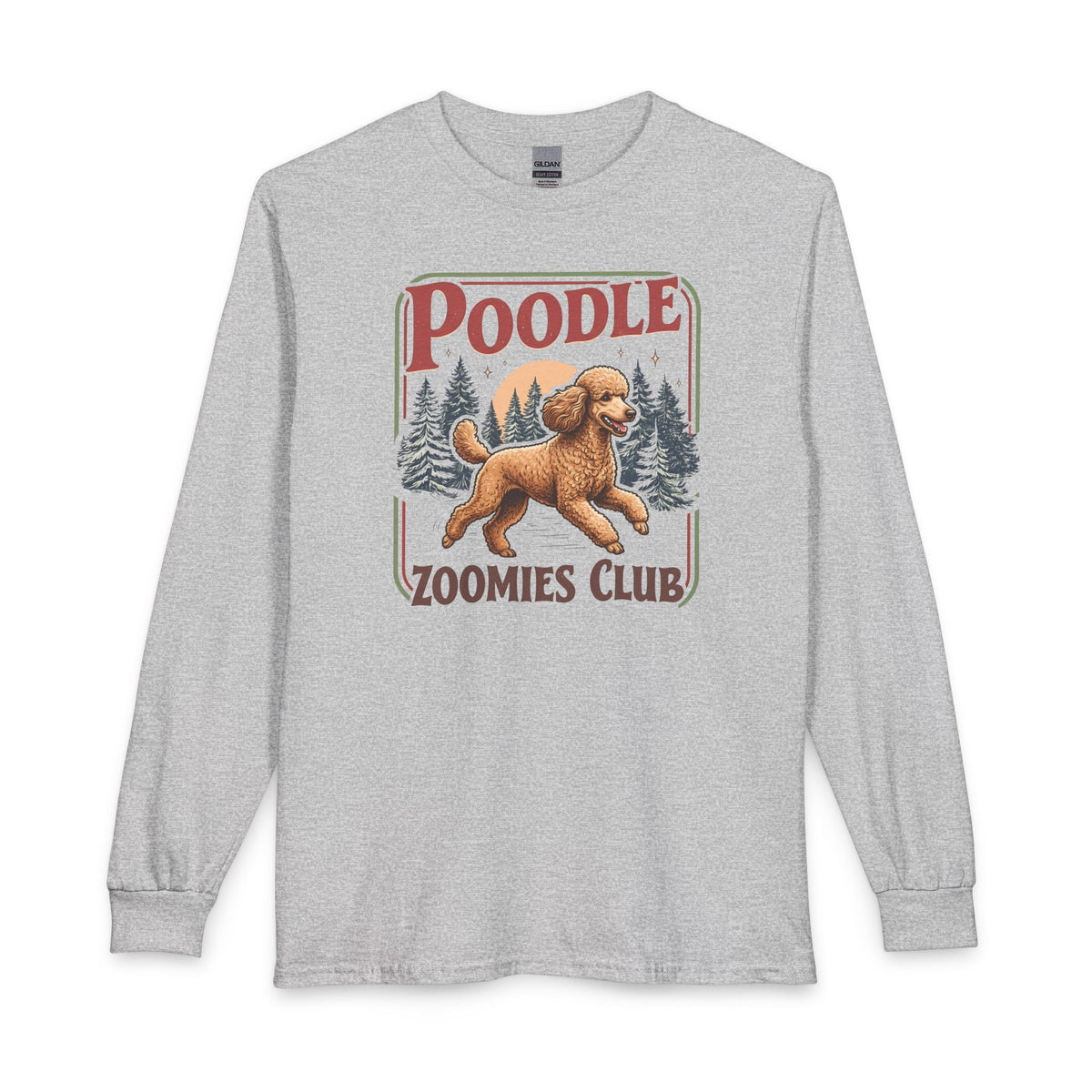 Standard Poodle Zoomies Club Apricot Long Sleeve