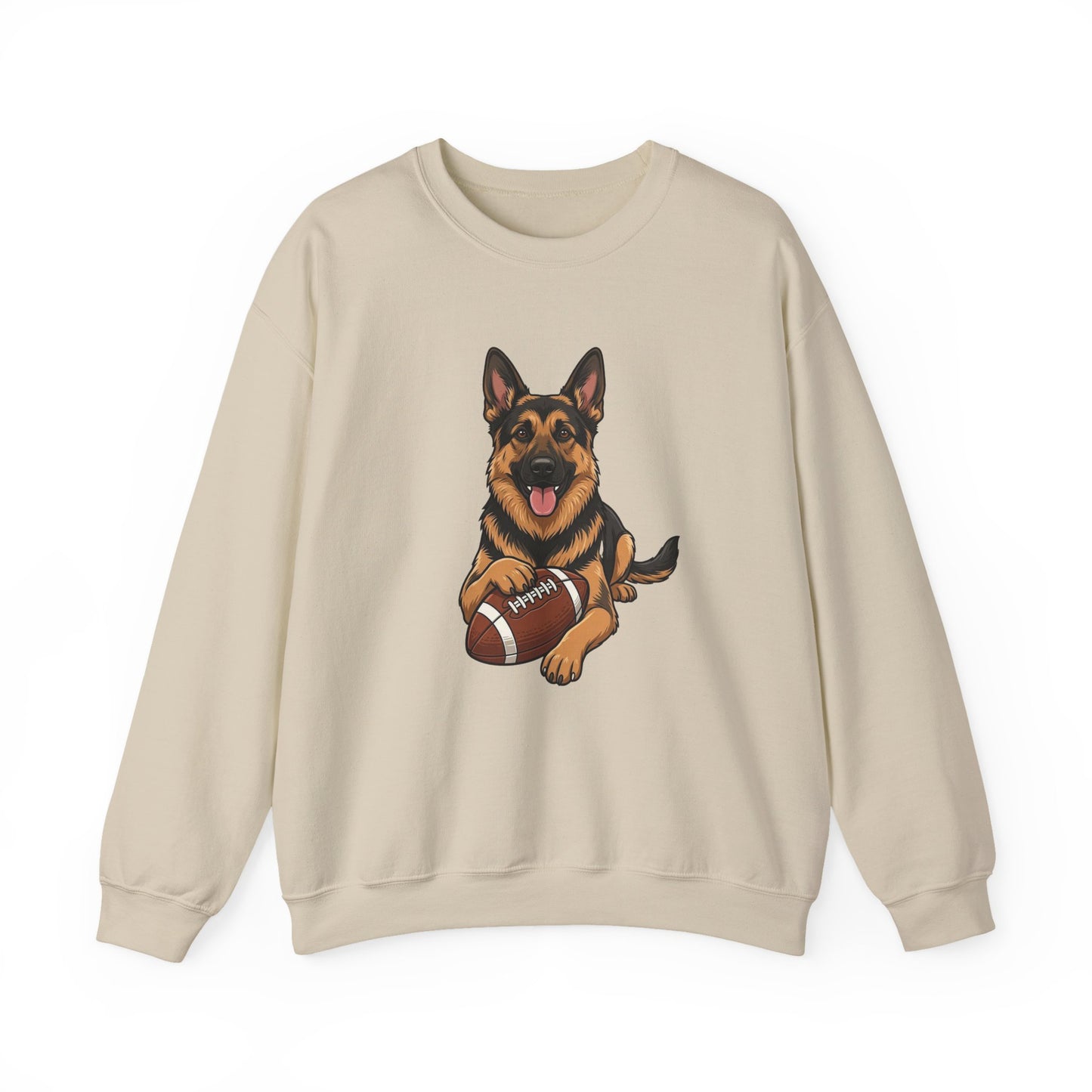 German Shepherd Football Crewneck Sweatshirt Sand