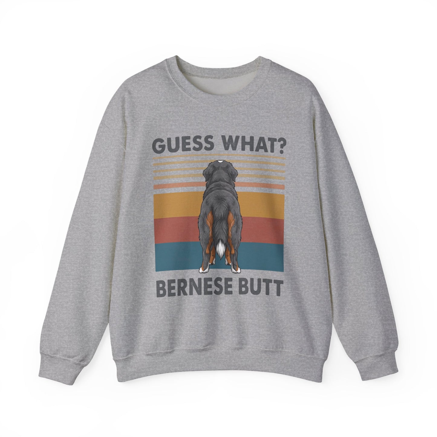 Bernese Mountain Dog Butt Crewneck Sweatshirt Sport Grey