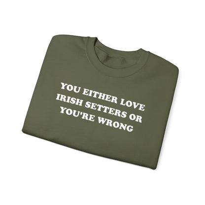 Love Irish Setter Crewneck Sweatshirt