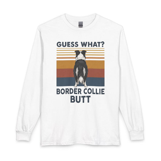 Border Collie Butt Long Sleeve White