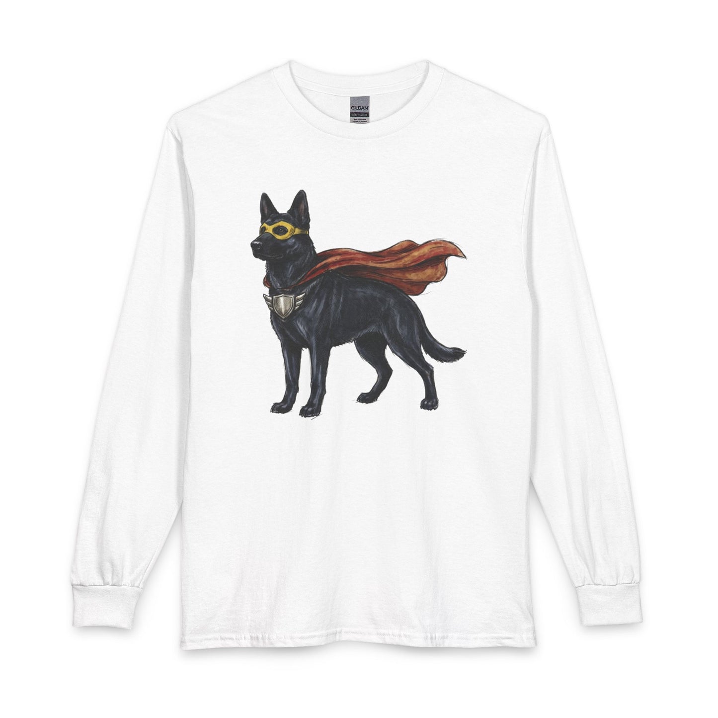 Black German Shepherd Superhero Long Sleeve