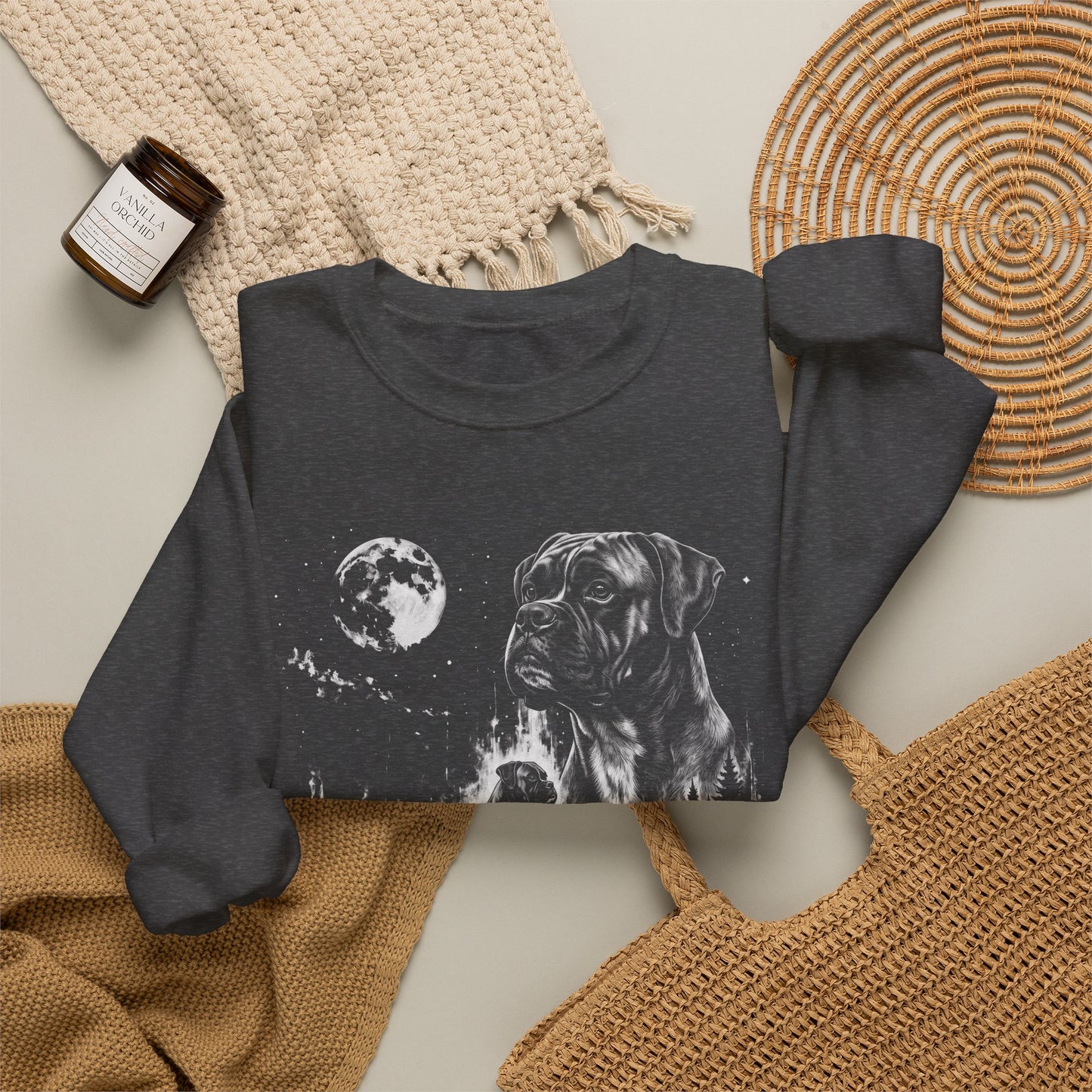 Boxer Moon Crewneck Sweatshirt