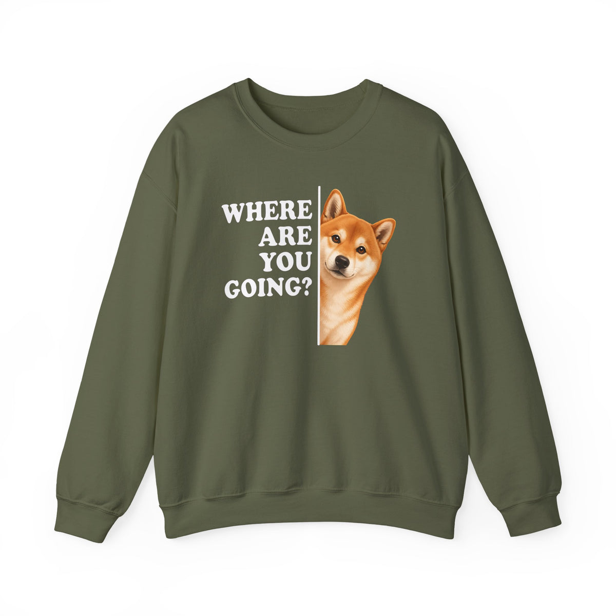 Shiba Inu Where Are You Going Crewneck Sweatshirt