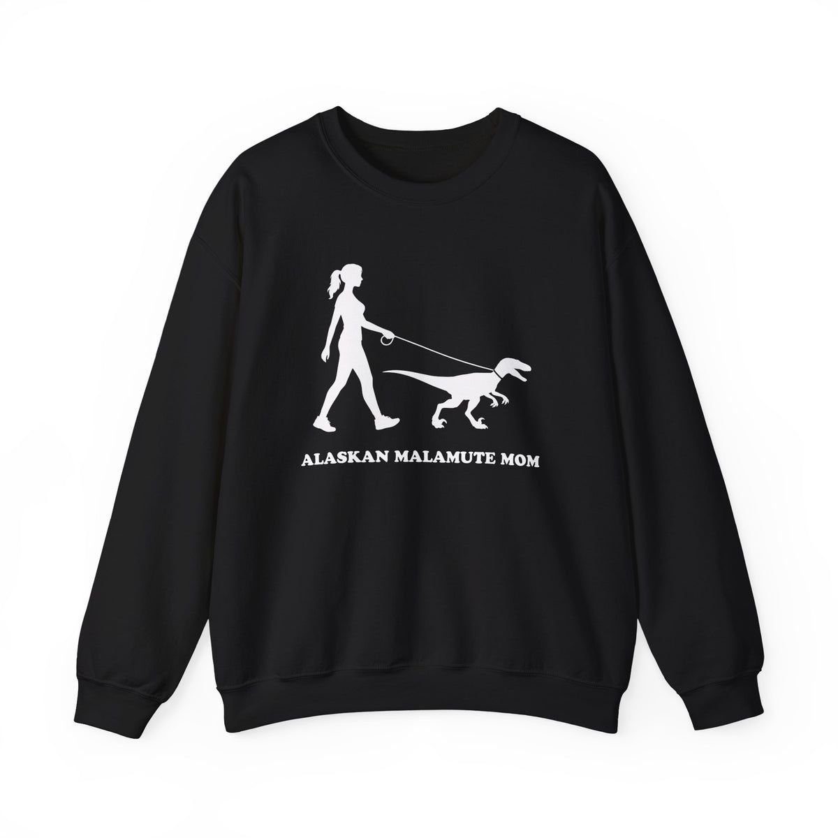 Alaskan Malamute Mom Crewneck Sweatshirt Black