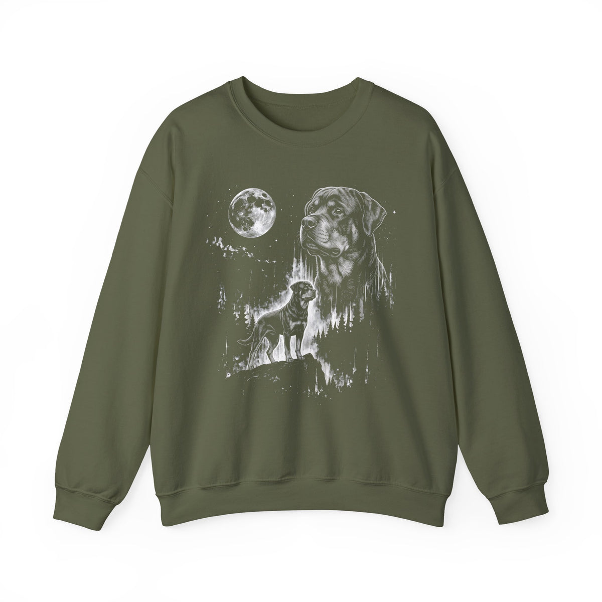 Rottweiler Moonlight Crewneck Sweatshirt