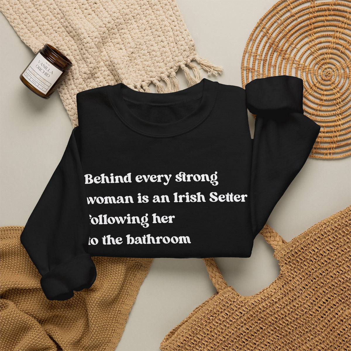irish Setter Strong Woman Crewneck Sweatshirt