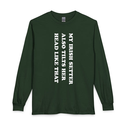 Irish Setter Tilts Her Head Long Sleeve