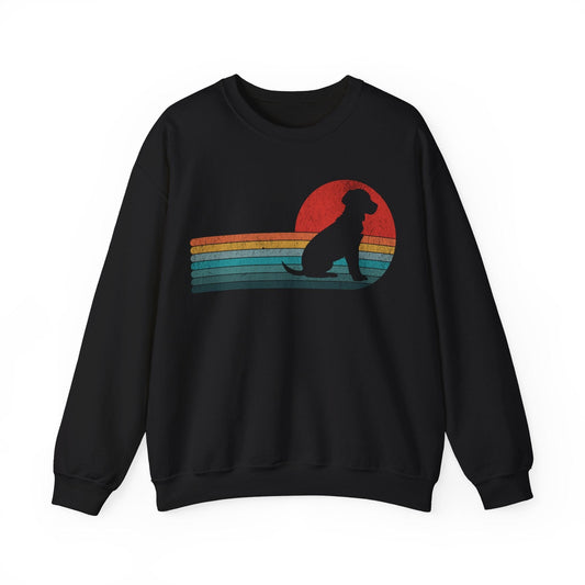 Retro Labrador Crewneck Sweatshirt Black