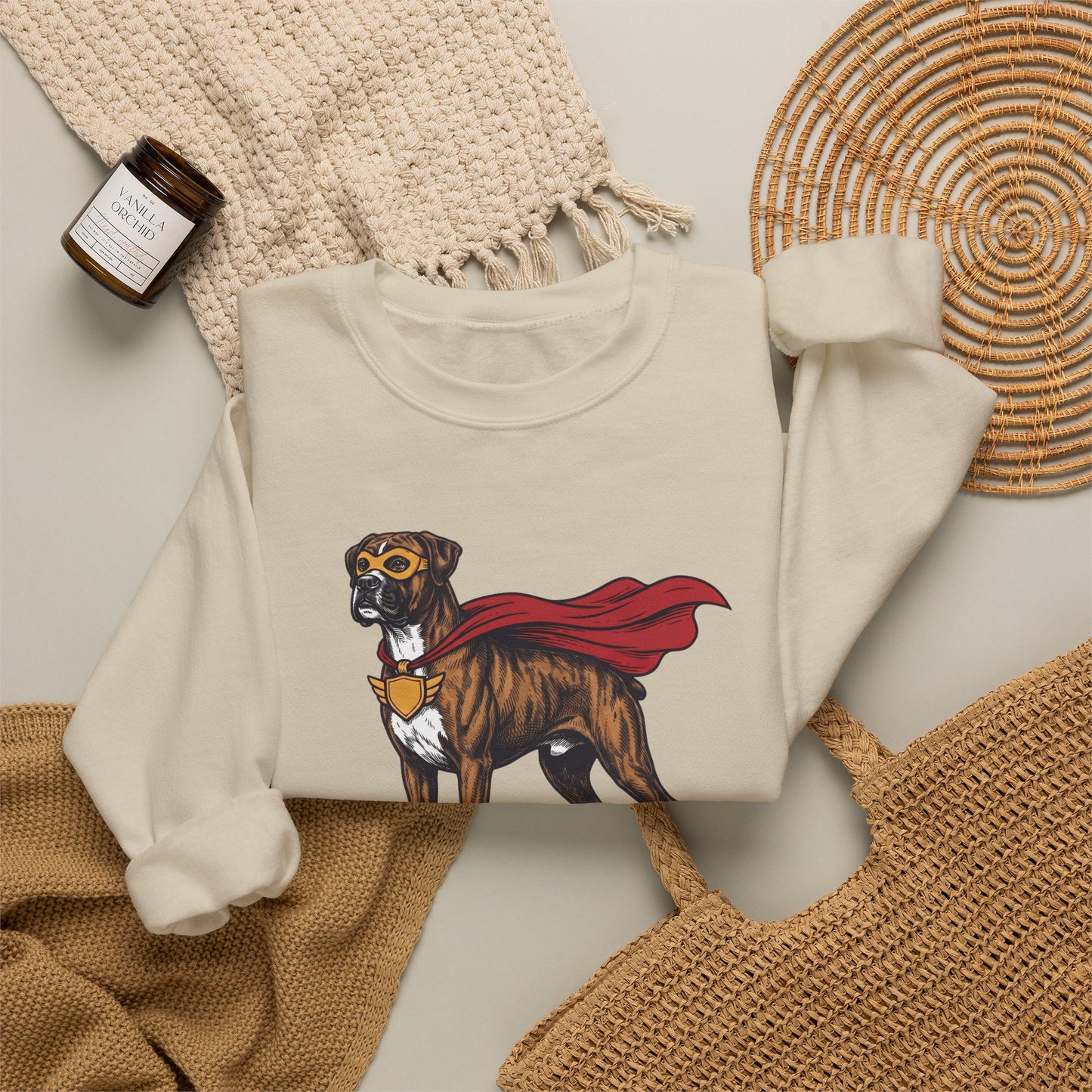 Boxer Superhero Crewneck Sweatshirt