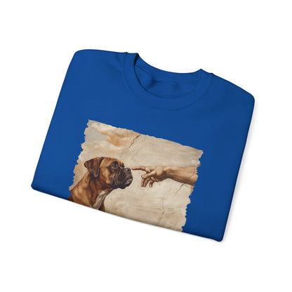 God Creates Fawn Boxer Crewneck Sweatshirt