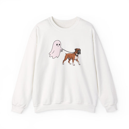 Halloween Ghost Boxer Crewneck Sweatshirt