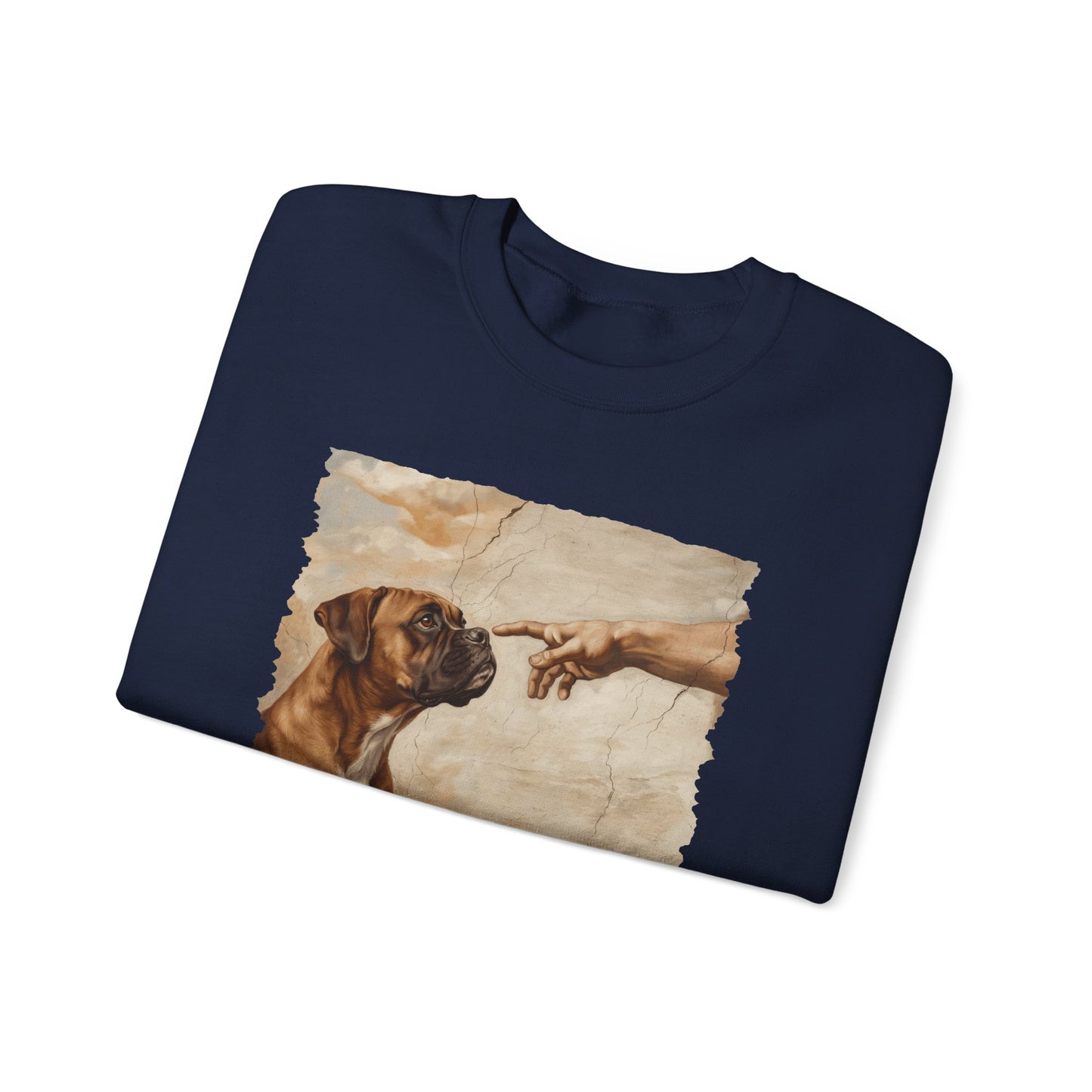God Creates Fawn Boxer Crewneck Sweatshirt