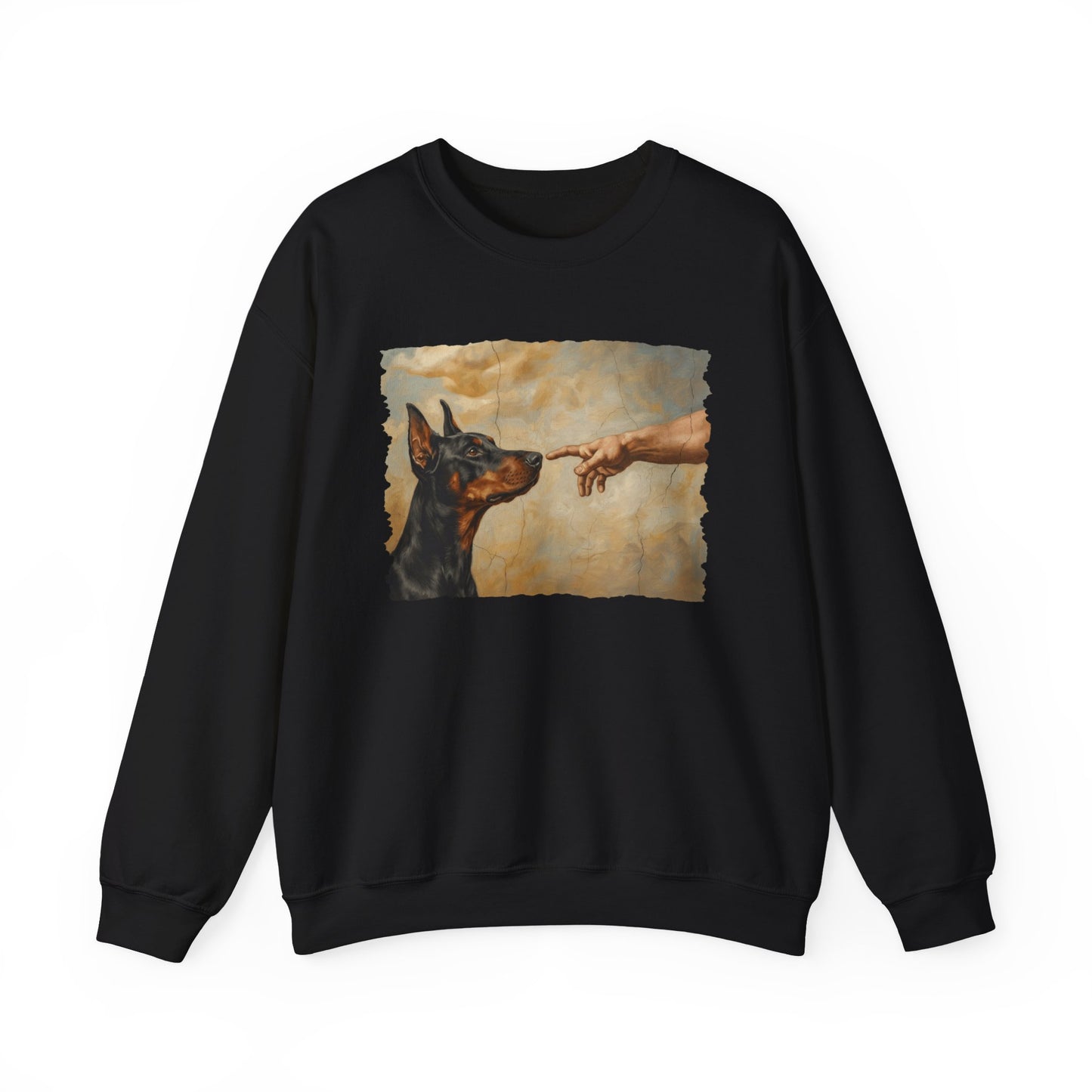 God Creates Doberman Pinscher Crewneck Sweatshirt