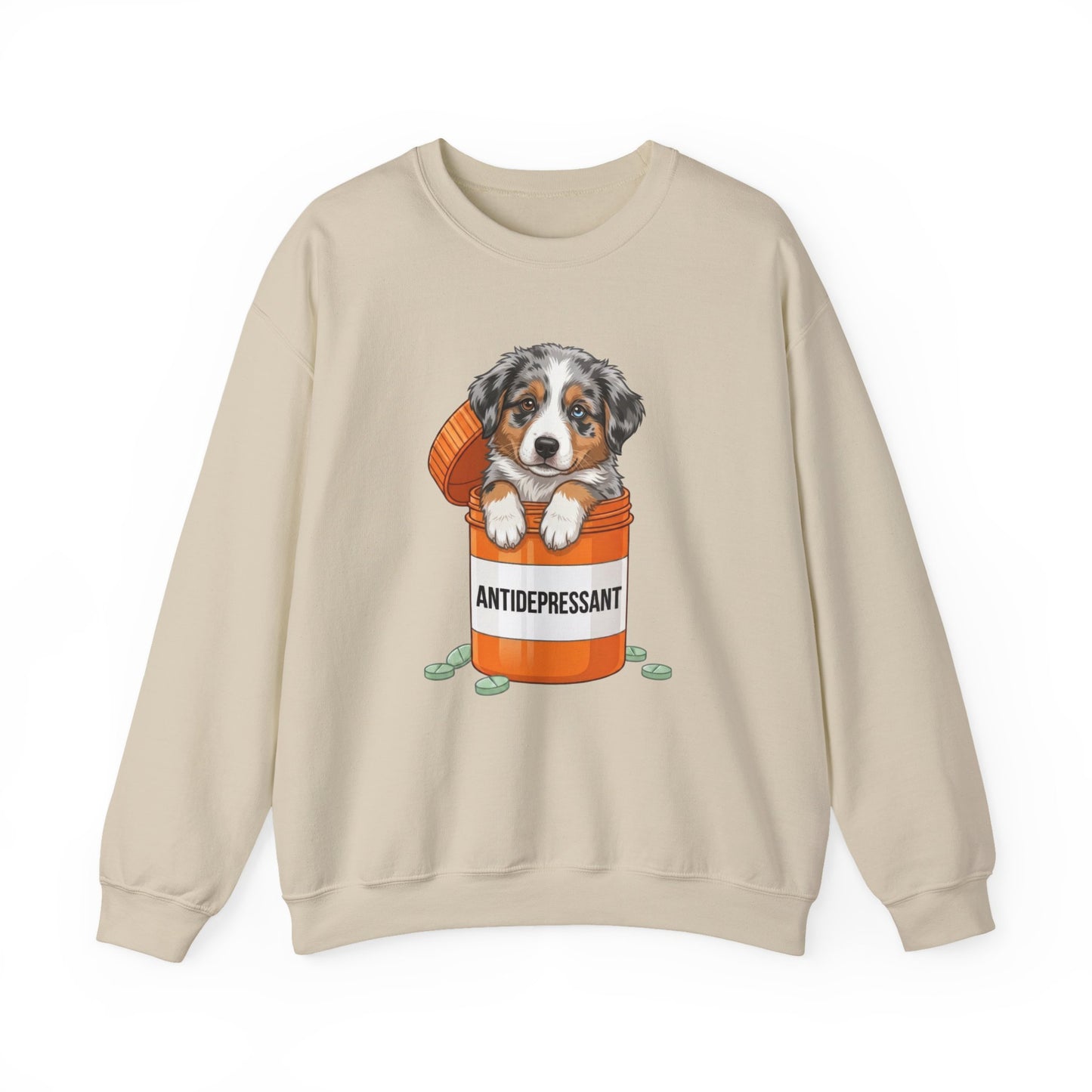 Australian Shepherd Antidepressant Crewneck Sweatshirt