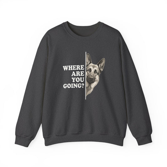 German Shepherd Alert Crewneck Sweatshirt Dark Heather