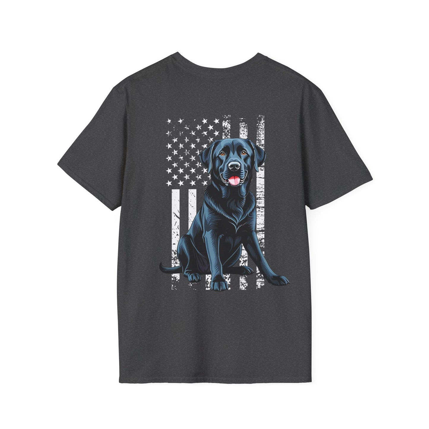 Black Lab USA Flag (Backside) Dark Heather