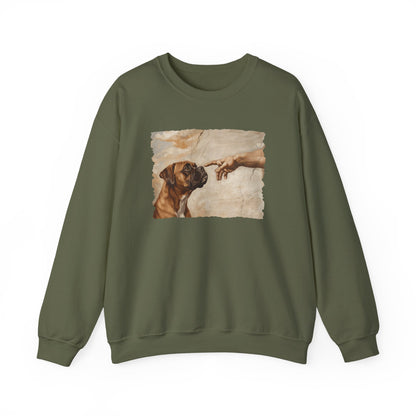 God Creates Fawn Boxer Crewneck Sweatshirt