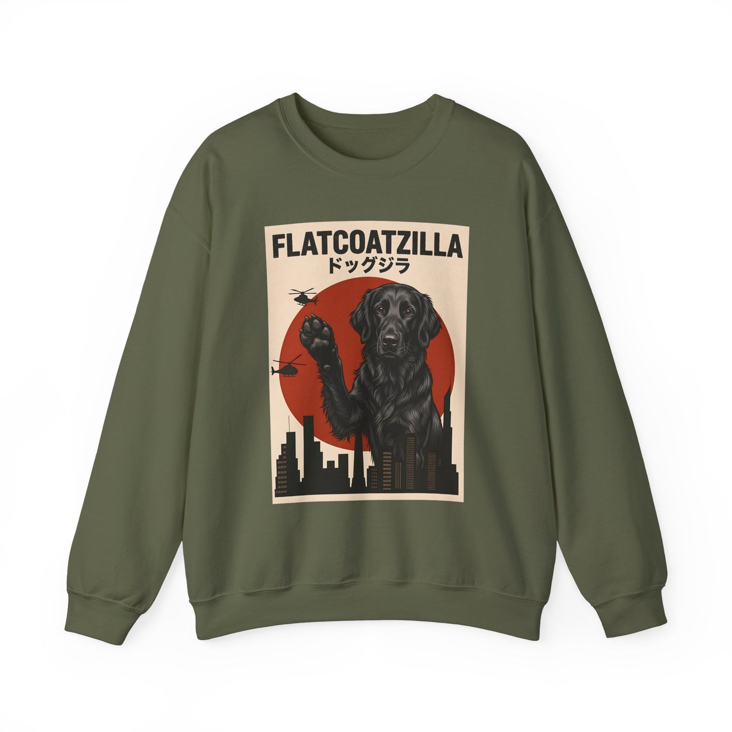 Flat Coated Retriever Flatcoatzilla Crewneck Sweatshirt