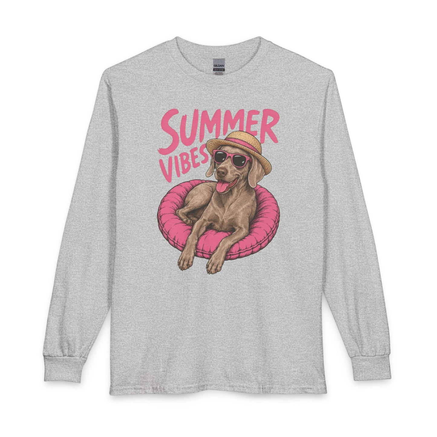 Summer Vibes Weimaraner Long Sleeve Sport Grey