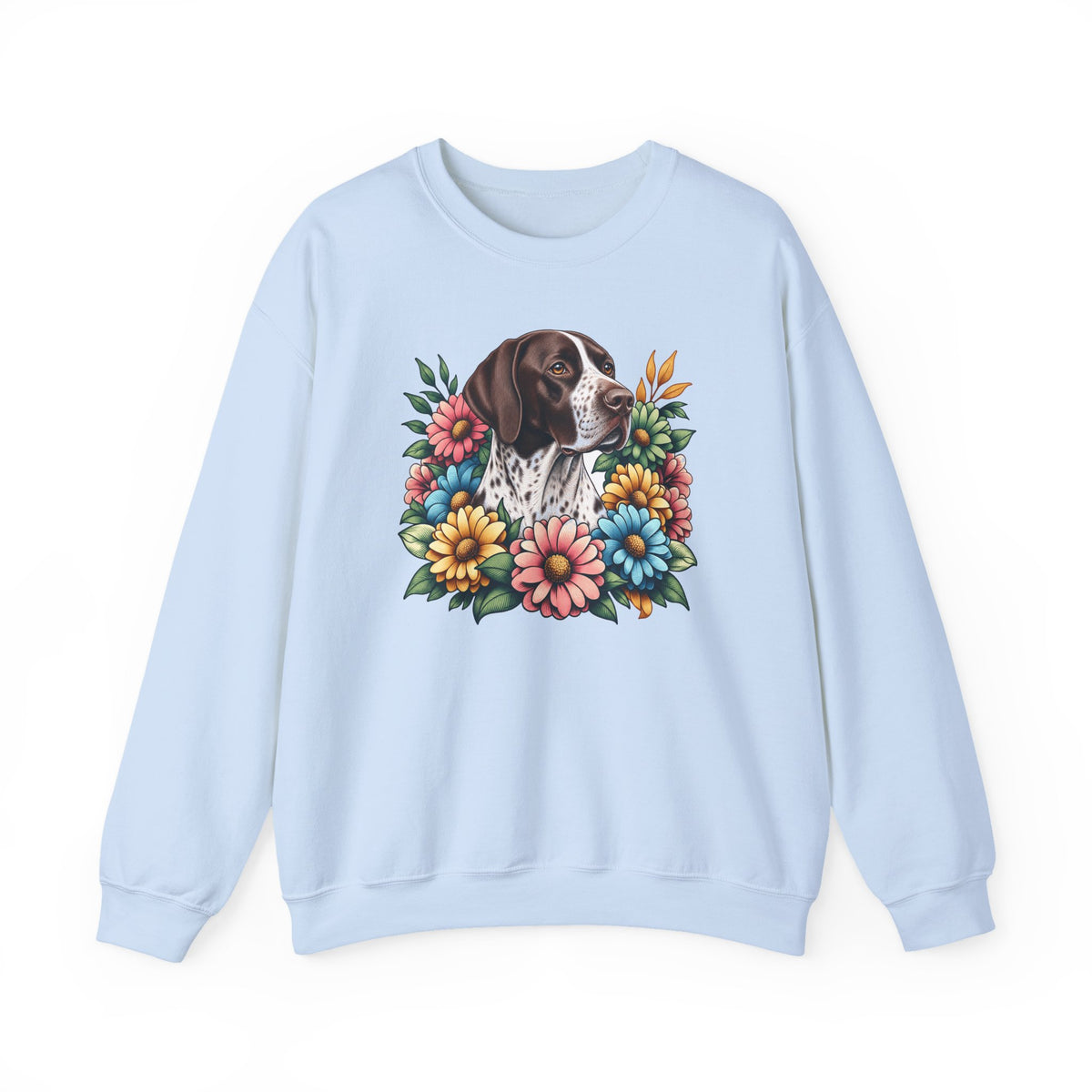 English Pointer Flower Wreath Crewneck Sweatshirt