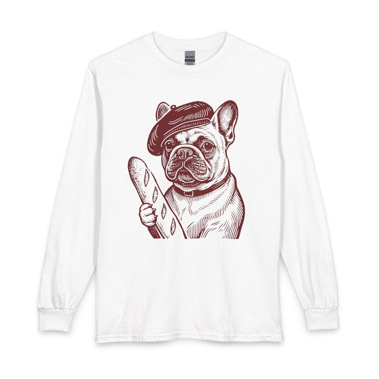 French Bulldog Long Sleeve White