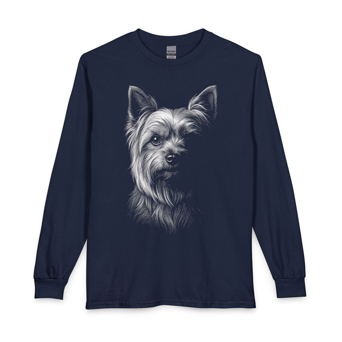 Yorkshire Terrier Engraved Long Sleeve Navy