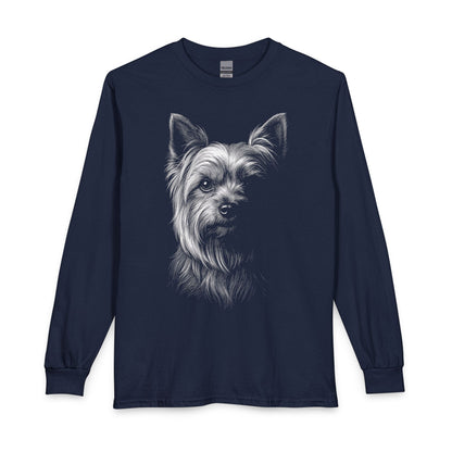Yorkshire Terrier Engraved Long Sleeve Navy