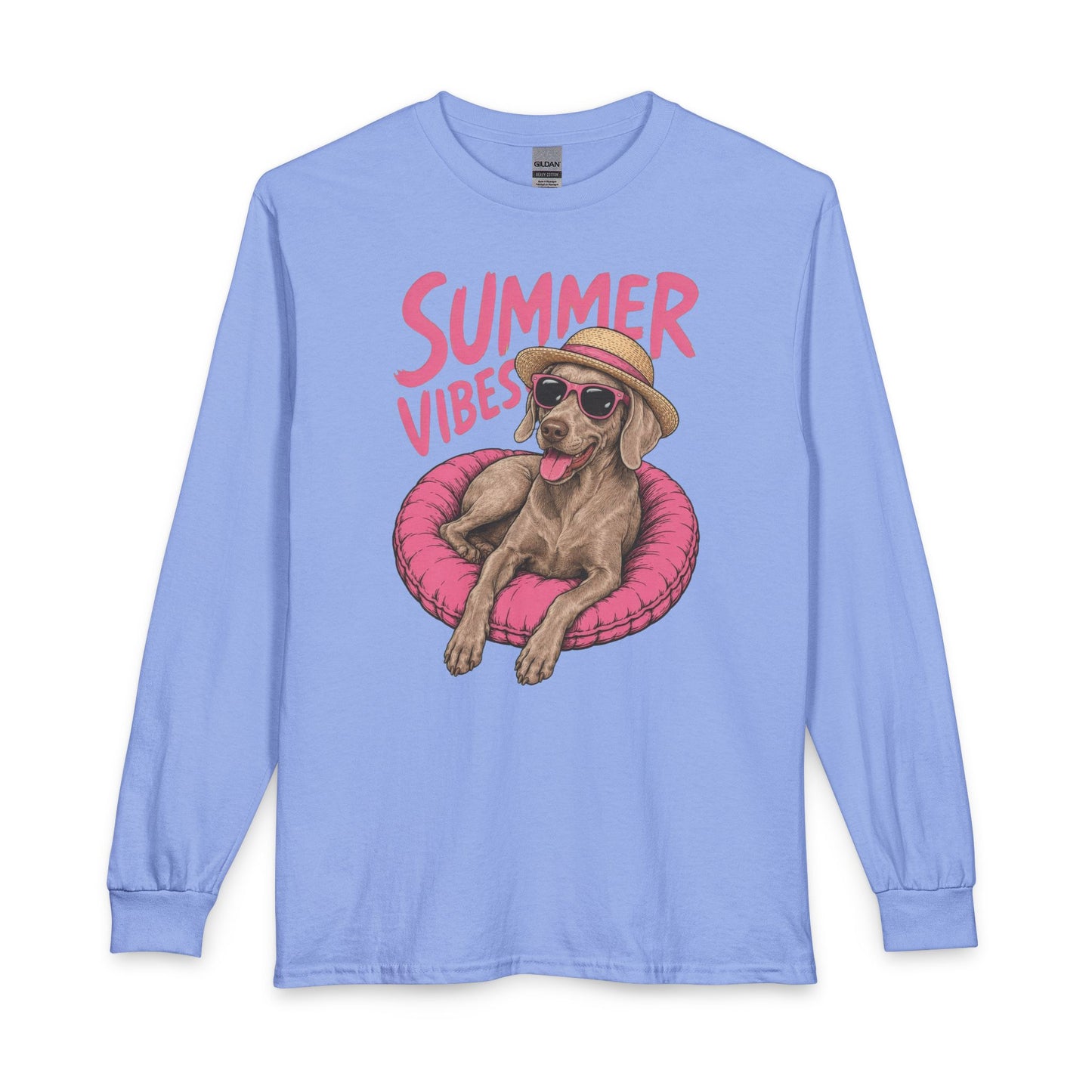 Summer Vibes Weimaraner Long Sleeve Carolina Blue