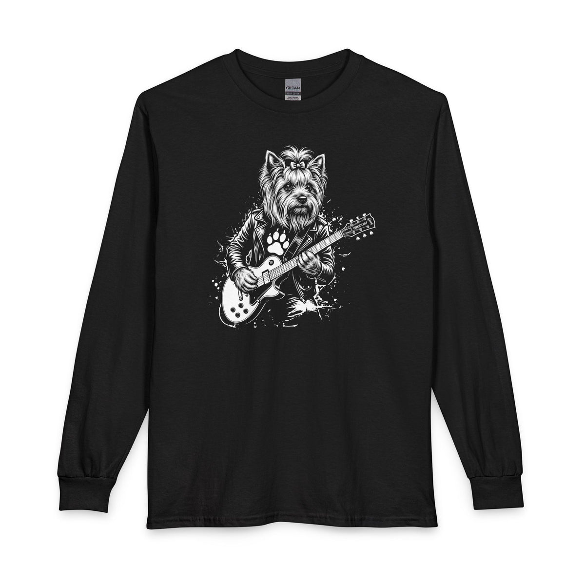 Yorkshire Terrier Guitar Long Sleeve Black