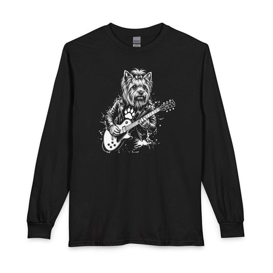 Yorkshire Terrier Guitar Long Sleeve Black