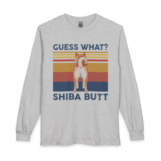 Shiba Butt Long Sleeve Sport Grey