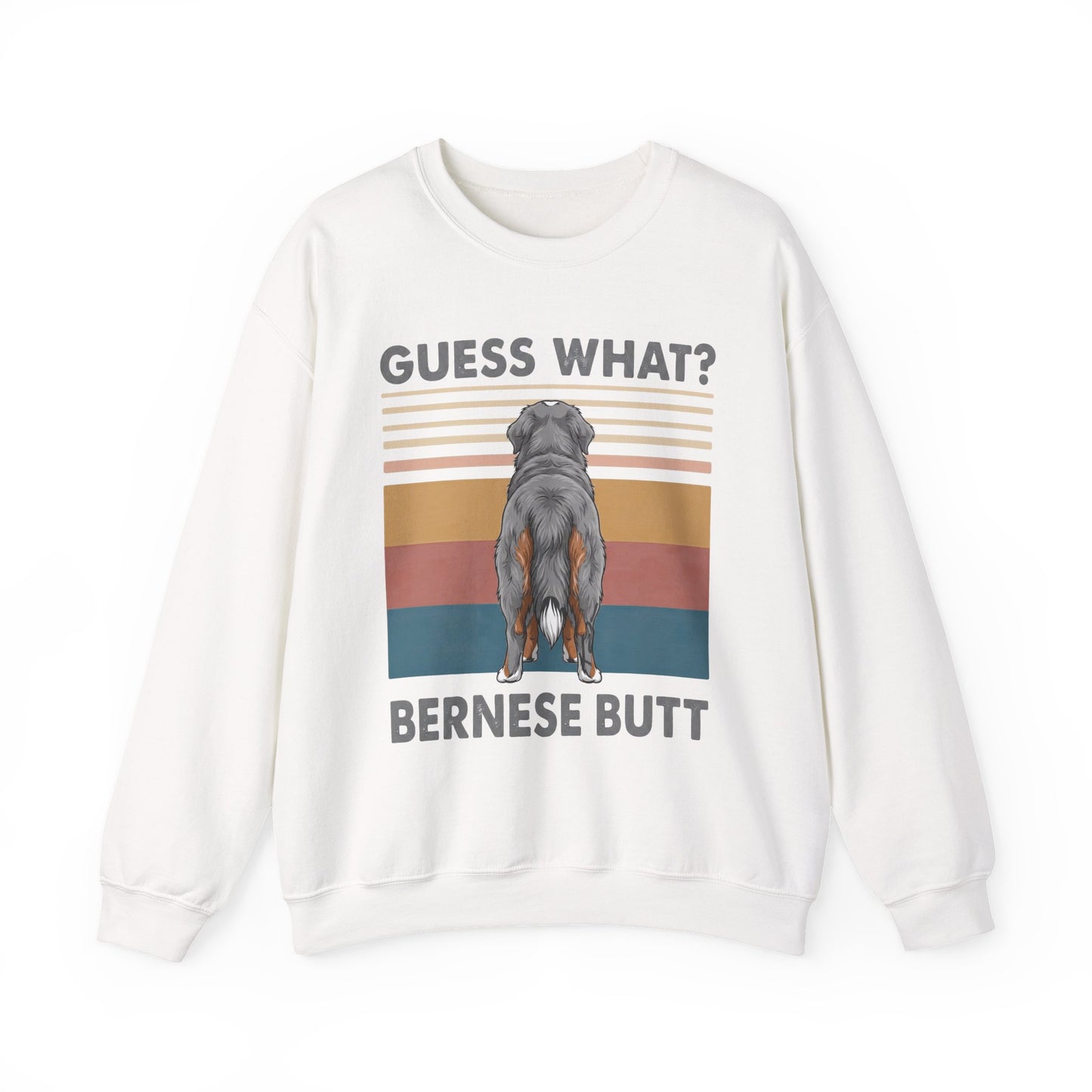 Bernese Mountain Dog Butt Crewneck Sweatshirt White