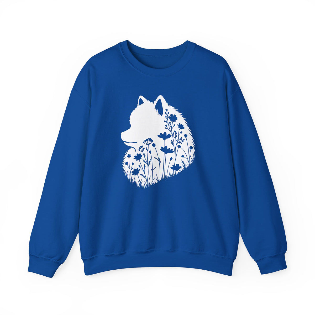 Pomeranian Flowers Crewneck Sweatshirt