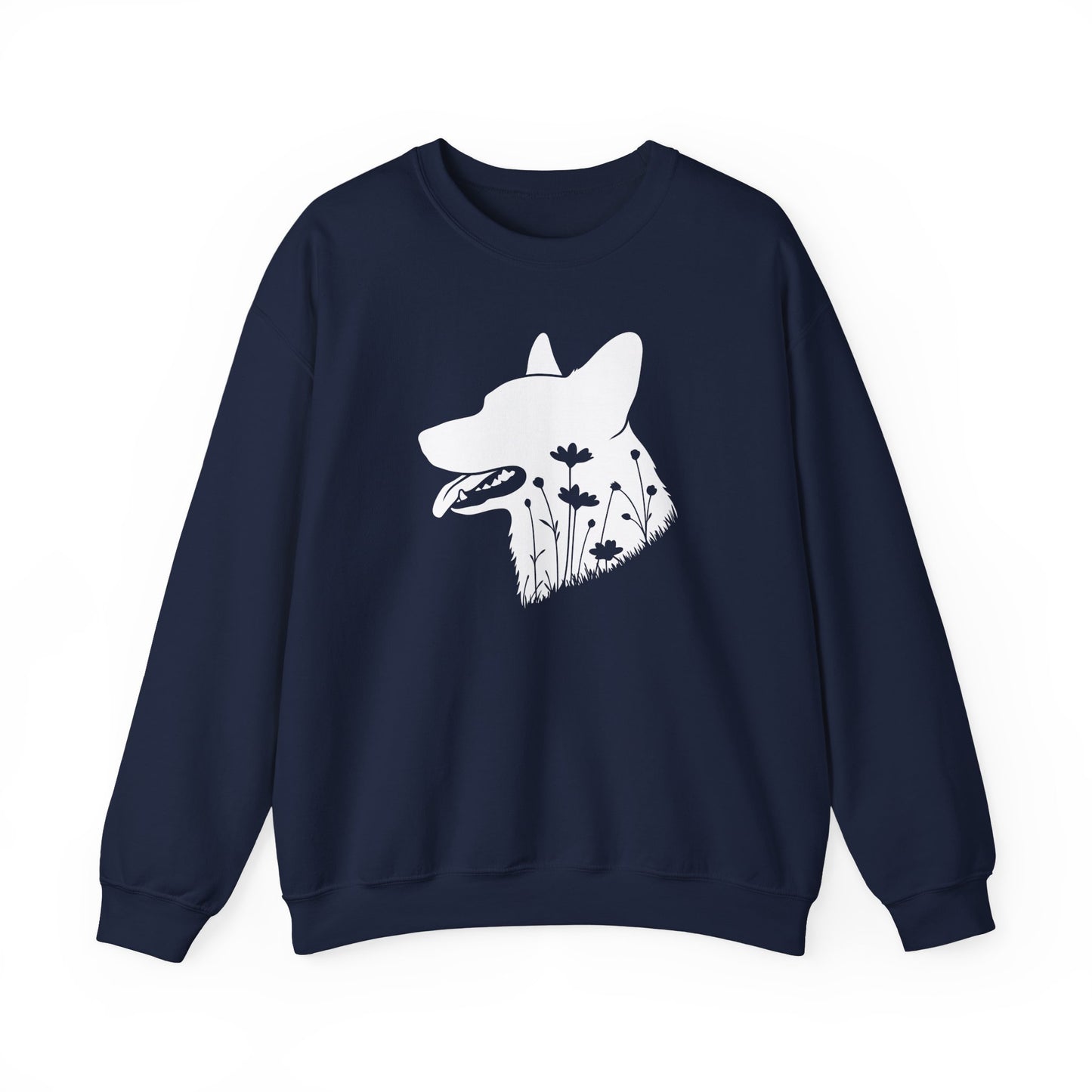 Cardigan Welsh Corgi Flowers Crewneck Sweatshirt