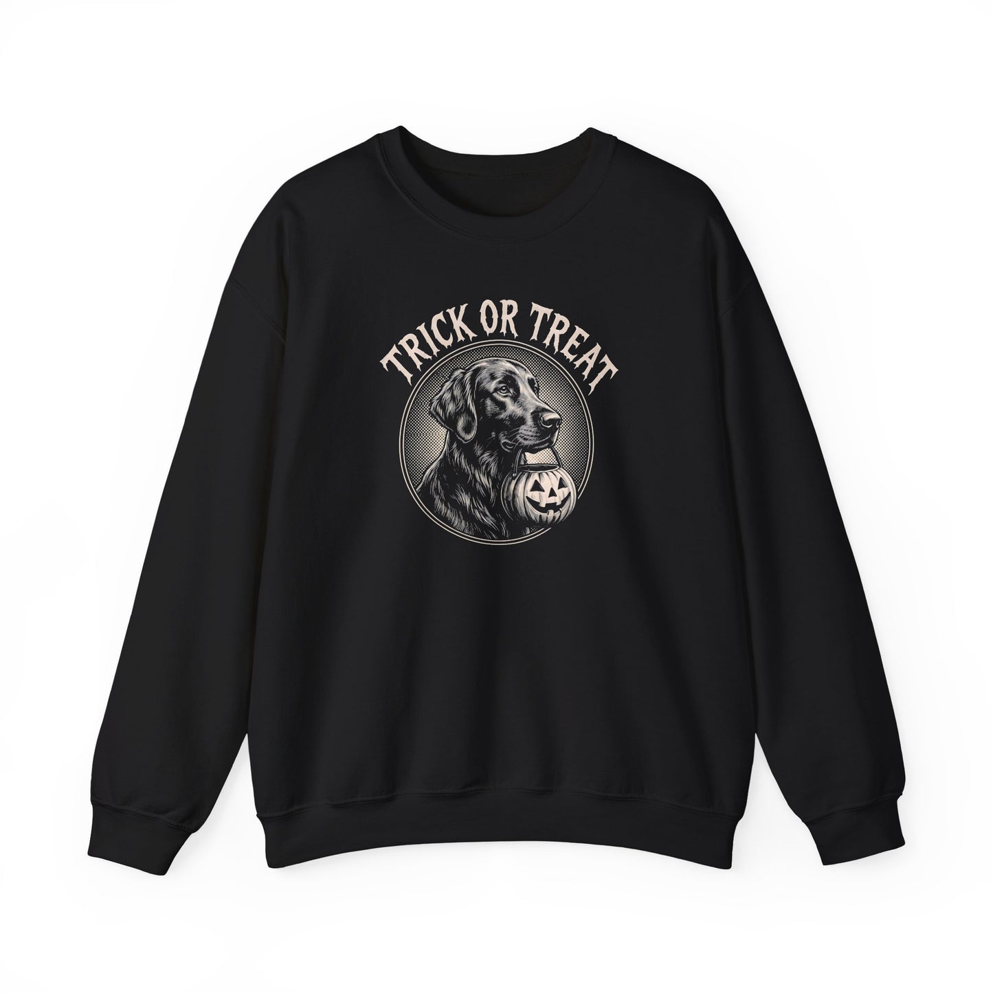 Flat Coated Retriever Trick Or Treat Crewneck Sweatshirt